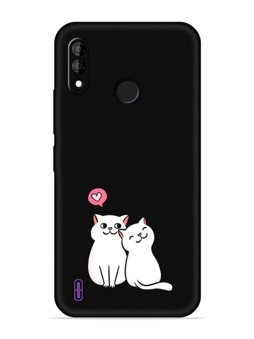 Cute Loving Cats Embossed Soft Silicone Case for Itel A47 Zapvi