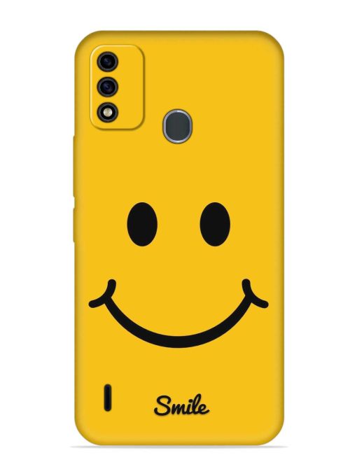 Yellow Smiley Embossed Soft Silicone Case for Itel A48 Zapvi