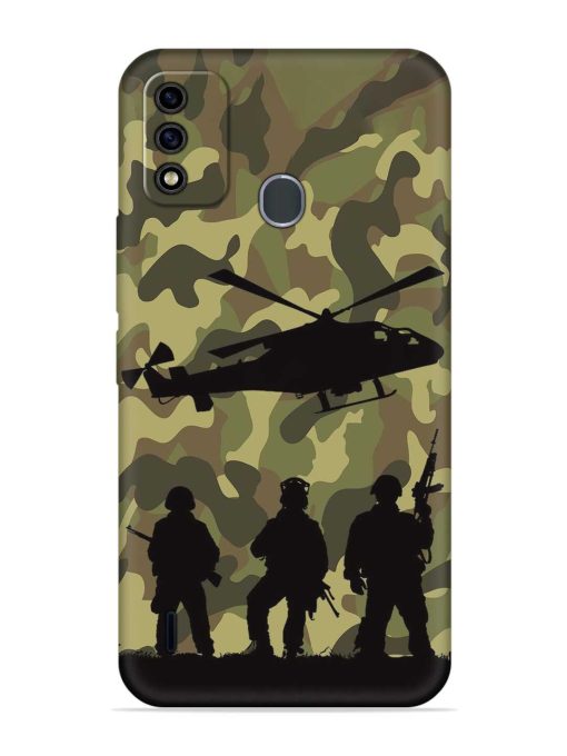 Army Heros Embossed Soft Silicone Case for Itel A48 Zapvi