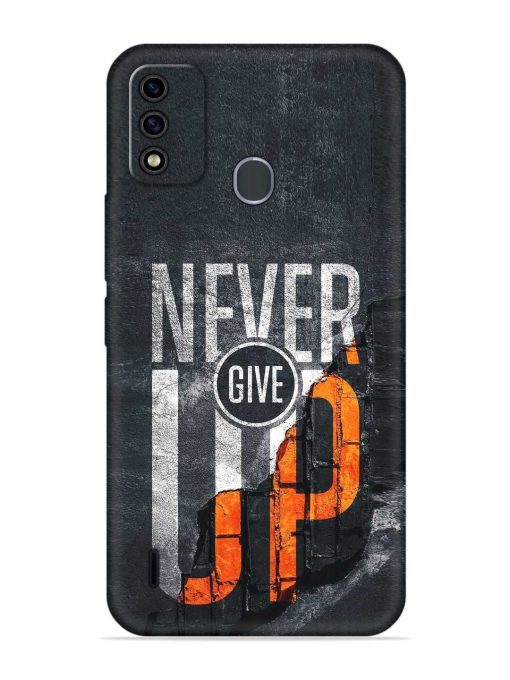 Never Give Up Embossed Soft Silicone Case for Itel A48 Zapvi