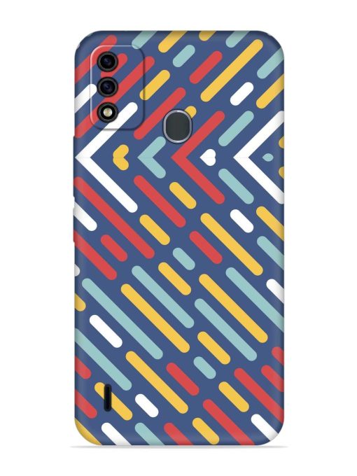 Colored Lines Embossed Soft Silicone Case for Itel A48 Zapvi