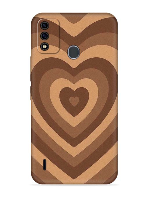 Brown Heart Embossed Soft Silicone Case for Itel A48 Zapvi