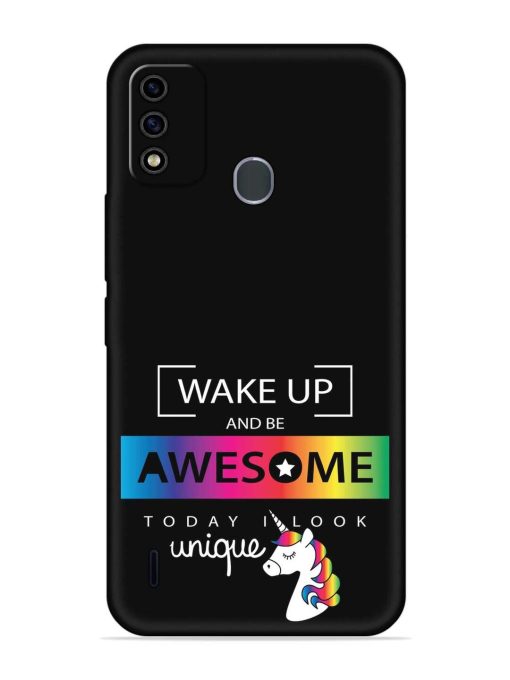 Inspirational Quote Unicorn Embossed Soft Silicone Case for Itel A48 Zapvi