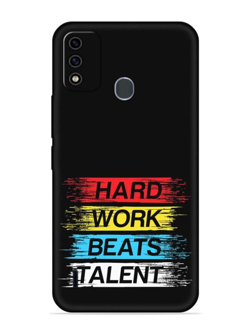 Hard Work Beats Embossed Soft Silicone Case for Itel A48 Zapvi