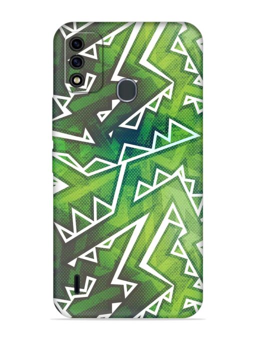 Green Graffiti Seamless Embossed Soft Silicone Case for Itel A48 Zapvi