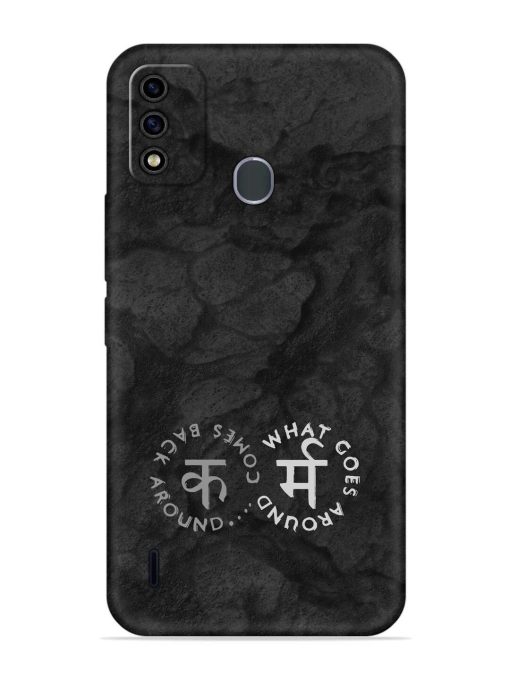 Karma Hindi Word Embossed Soft Silicone Case for Itel A48 Zapvi