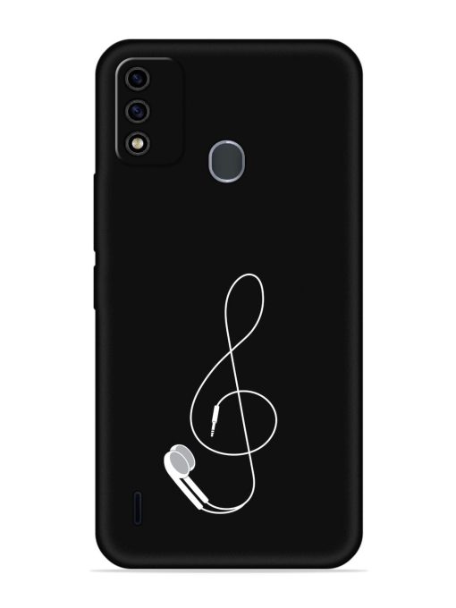 Music Earphone Vector Embossed Soft Silicone Case for Itel A48 Zapvi