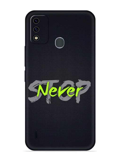 Never Stop Embossed Soft Silicone Case for Itel A48 Zapvi