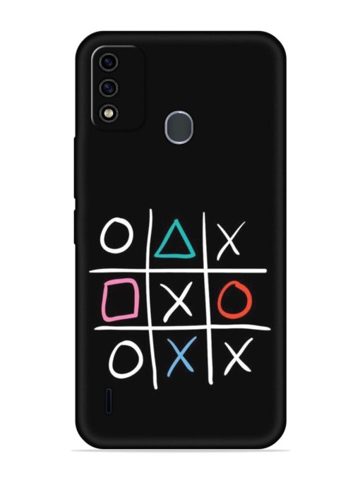 Super Neon Tic-Tac-Toe Embossed Soft Silicone Case for Itel A48 Zapvi