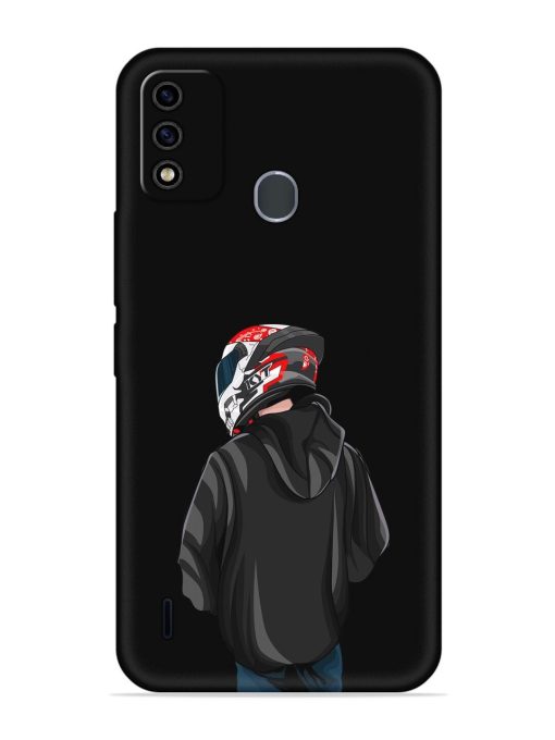 Motorcycle Rider Embossed Soft Silicone Case for Itel A48 Zapvi