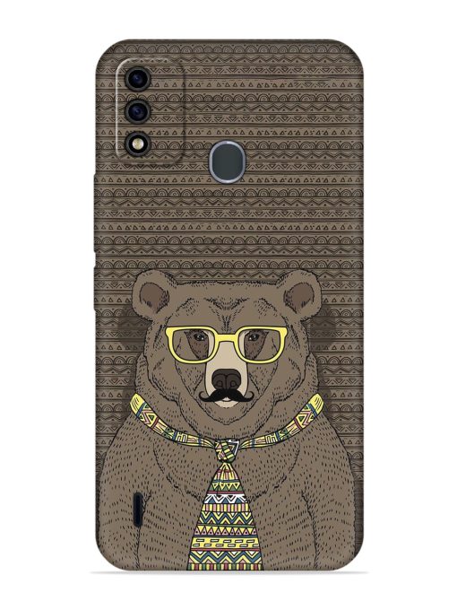 Grizzly Bear Embossed Soft Silicone Case for Itel A48 Zapvi