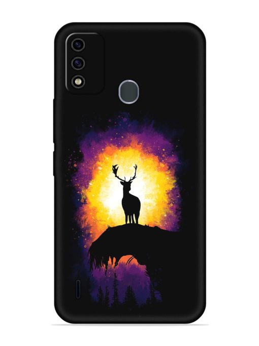 Elk Animal Art Embossed Soft Silicone Case for Itel A48 Zapvi