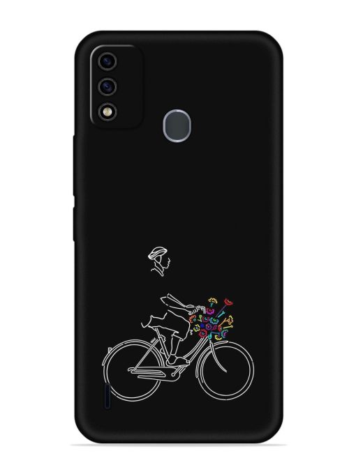 Minimalist Cycle Art Embossed Soft Silicone Case for Itel A48 Zapvi