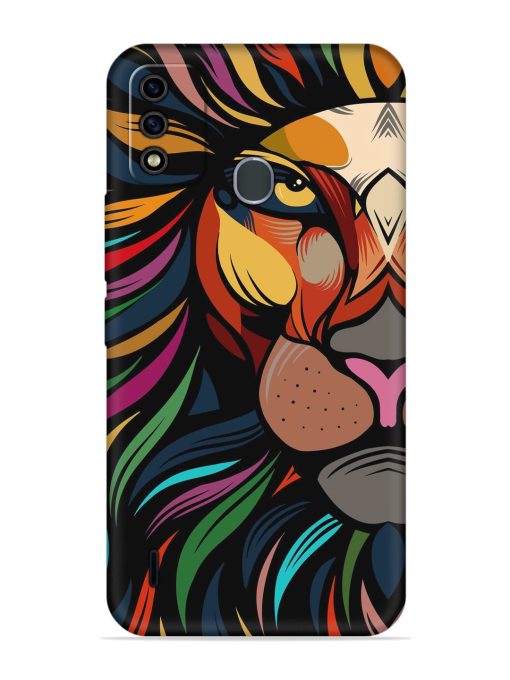 Trippy Lion Art Embossed Soft Silicone Case for Itel A48 Zapvi