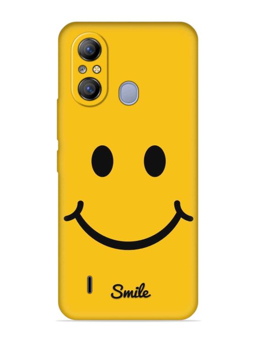 Yellow Smiley Embossed Soft Silicone Case for Itel A49 Zapvi