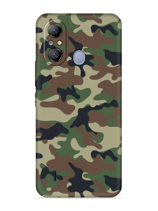 Army Military Camouflage Dark Green Embossed Soft Silicone Case for Itel A49 Zapvi