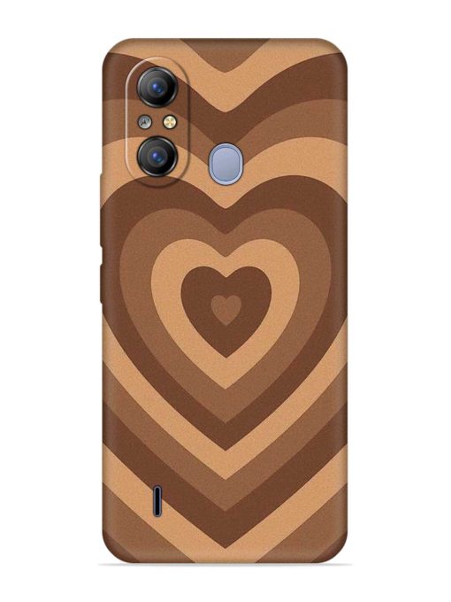 Brown Heart Embossed Soft Silicone Case for Itel A49 Zapvi