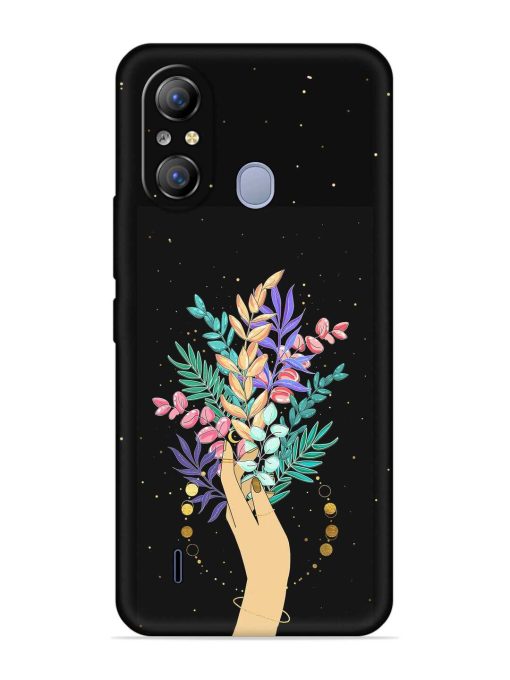 Flower On Hand Embossed Soft Silicone Case for Itel A49 Zapvi