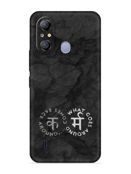 Karma Hindi Word Embossed Soft Silicone Case for Itel A49 Zapvi