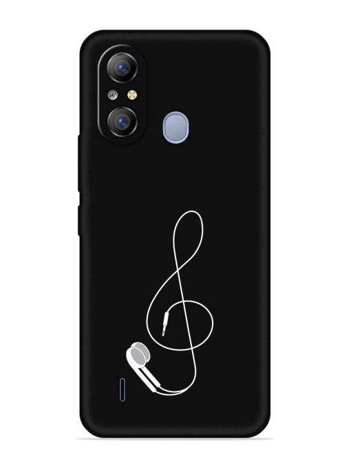 Music Earphone Vector Embossed Soft Silicone Case for Itel A49 Zapvi