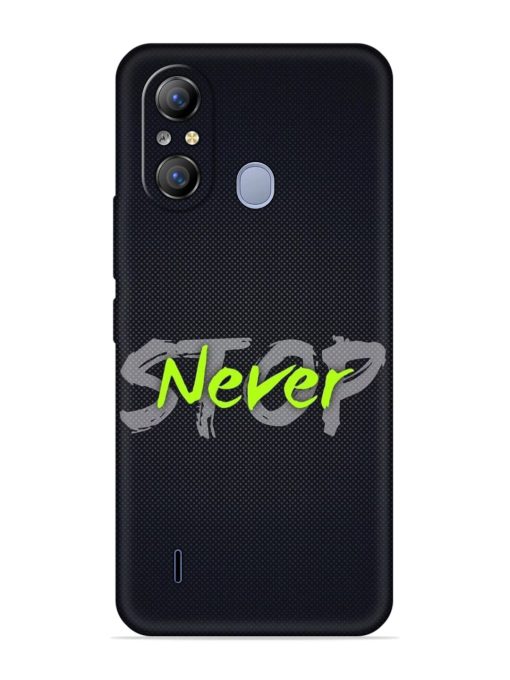 Never Stop Embossed Soft Silicone Case for Itel A49 Zapvi