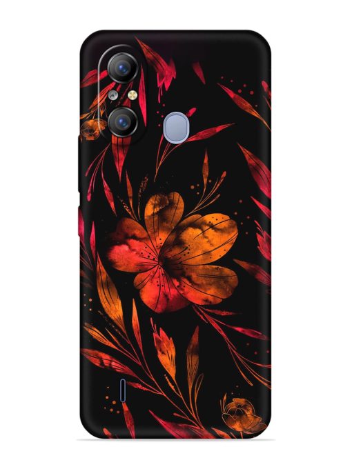 Red Flower Painting Embossed Soft Silicone Case for Itel A49 Zapvi