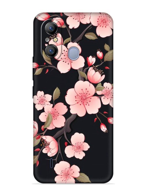 Cherry Blossom Embossed Soft Silicone Case for Itel A49 Zapvi