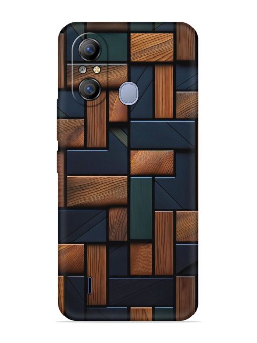 Wooden Background Cubes Embossed Soft Silicone Case for Itel A49 Zapvi