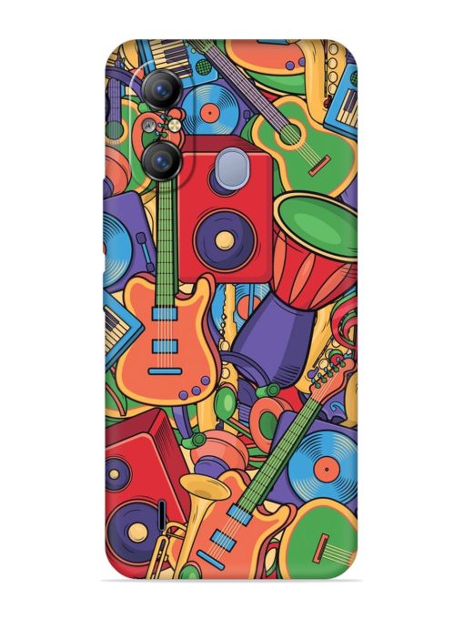 Colorful Music Art Embossed Soft Silicone Case for Itel A49 Zapvi