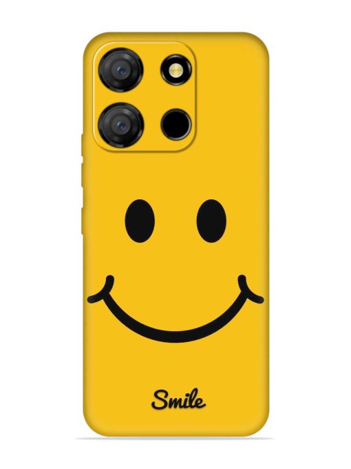 Yellow Smiley Embossed Soft Silicone Case for Itel A60 Zapvi