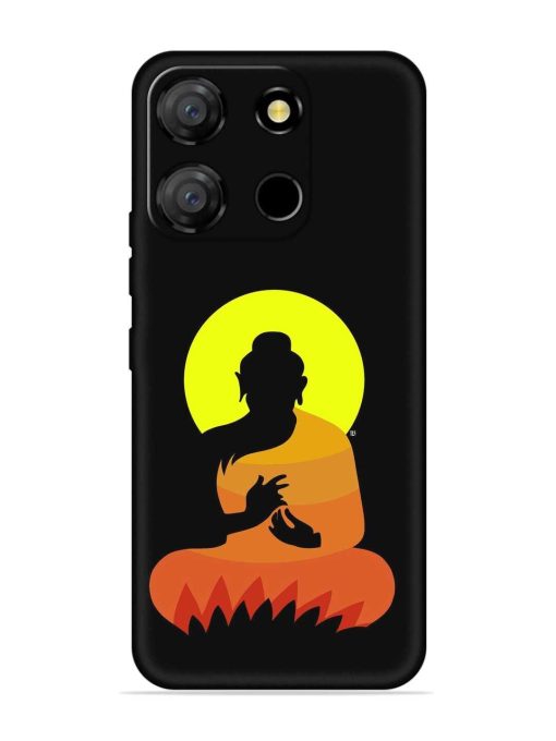 Buddha Art Black Embossed Soft Silicone Case for Itel A60 Zapvi