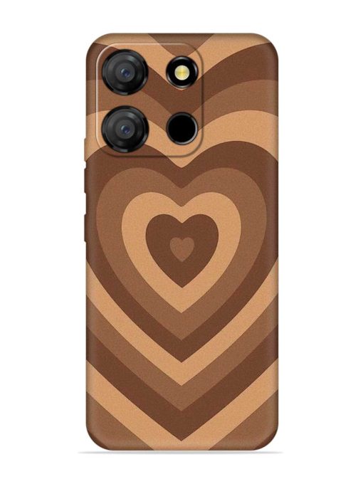 Brown Heart Embossed Soft Silicone Case for Itel A60 Zapvi