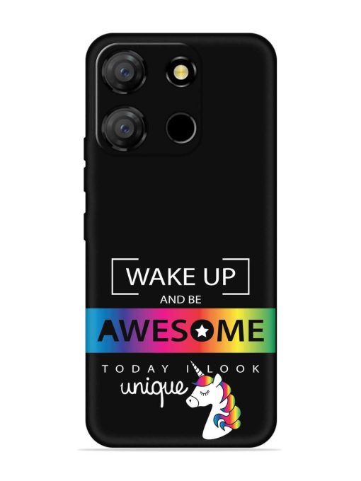 Inspirational Quote Unicorn Embossed Soft Silicone Case for Itel A60 Zapvi