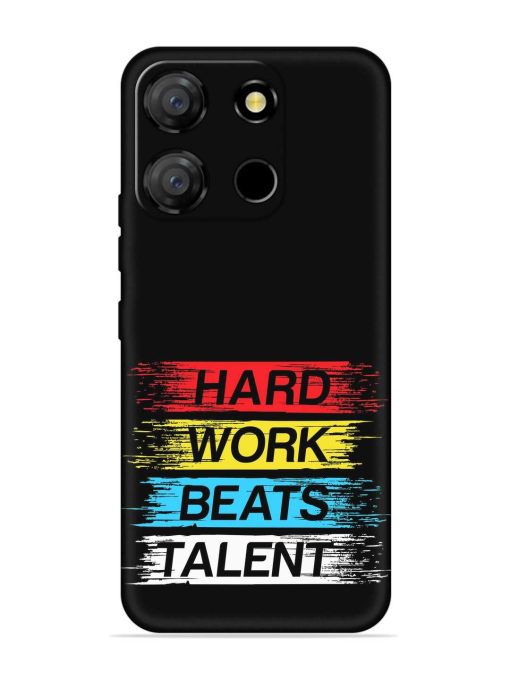 Hard Work Beats Embossed Soft Silicone Case for Itel A60 Zapvi