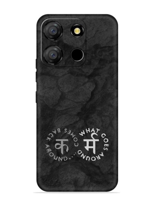 Karma Hindi Word Embossed Soft Silicone Case for Itel A60 Zapvi