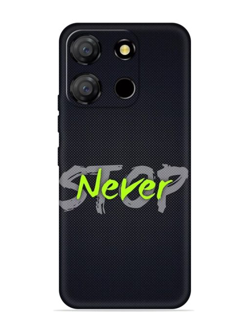 Never Stop Embossed Soft Silicone Case for Itel A60 Zapvi