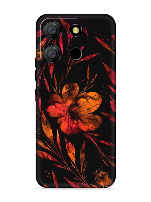 Red Flower Painting Embossed Soft Silicone Case for Itel A60