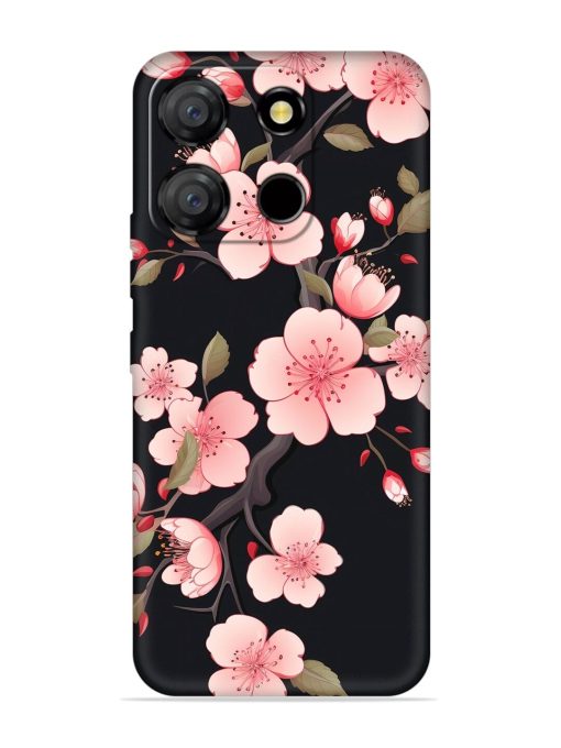 Cherry Blossom Embossed Soft Silicone Case for Itel A60