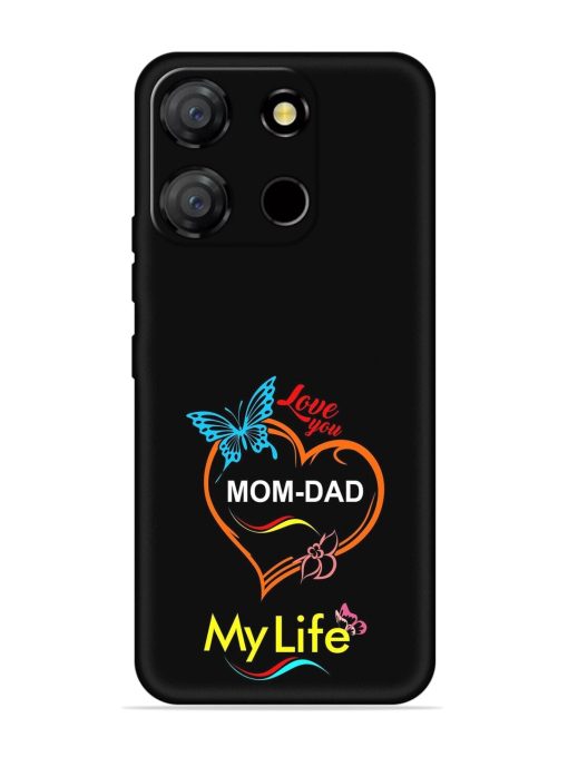 Love You Mom Dad Embossed Soft Silicone Case for Itel A60 Zapvi