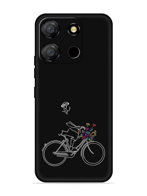 Minimalist Cycle Art Embossed Soft Silicone Case for Itel A60 Zapvi