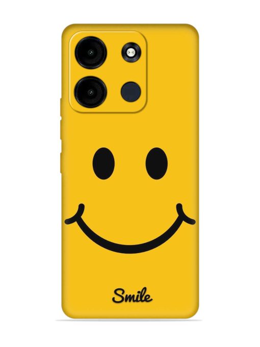 Yellow Smiley Embossed Soft Silicone Case for Itel A60S Zapvi