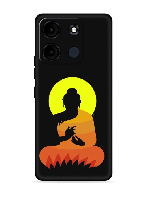 Buddha Art Black Embossed Soft Silicone Case for Itel A60S Zapvi