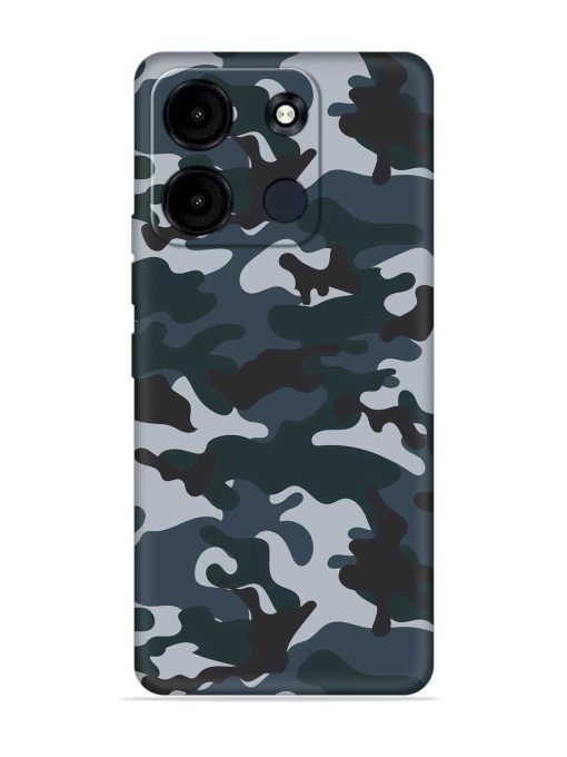 Dark Blue Army Military Art Embossed Soft Silicone Case for Itel A60S Zapvi