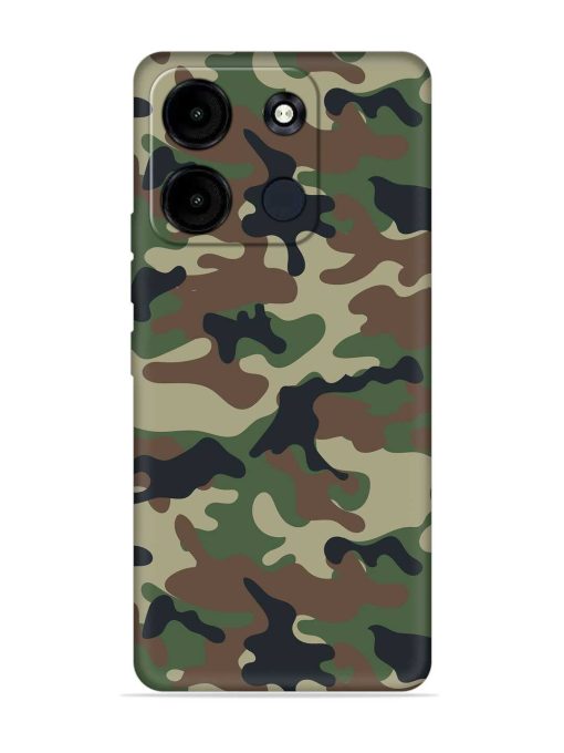 Army Military Camouflage Dark Green Embossed Soft Silicone Case for Itel A60S Zapvi