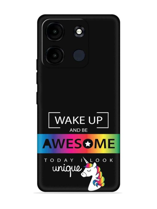 Inspirational Quote Unicorn Embossed Soft Silicone Case for Itel A60S Zapvi