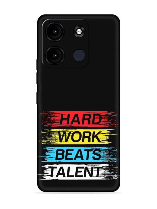 Hard Work Beats Embossed Soft Silicone Case for Itel A60S Zapvi