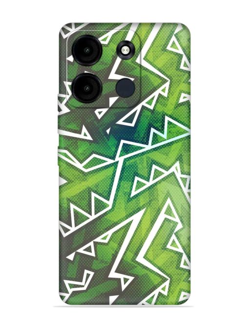 Green Graffiti Seamless Embossed Soft Silicone Case for Itel A60S Zapvi