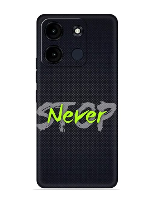 Never Stop Embossed Soft Silicone Case for Itel A60S Zapvi