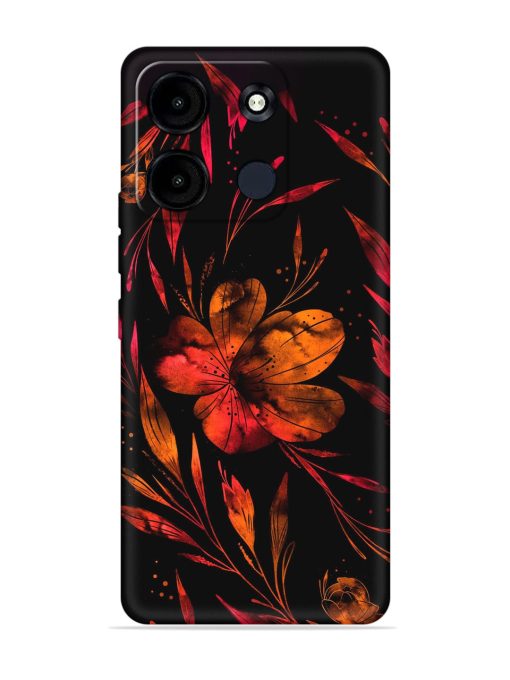 Red Flower Painting Embossed Soft Silicone Case for Itel A60S Zapvi