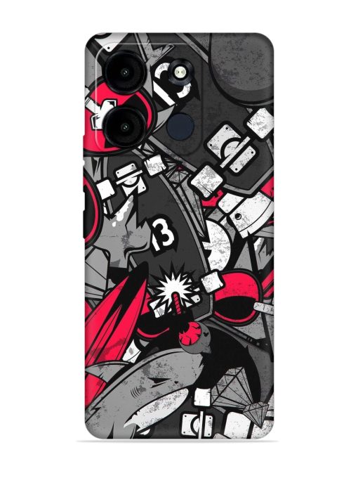 Fictional Doodle Embossed Soft Silicone Case for Itel A60S Zapvi